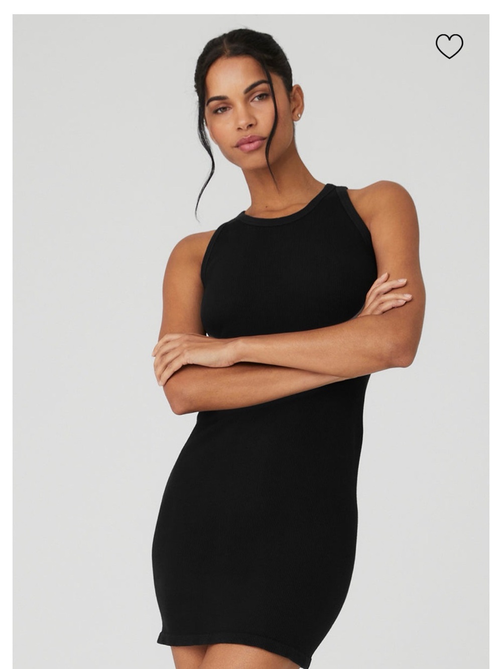Alo Seamless Ribbed Warm Nights Dress - Black